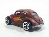 2001 Hot Wheels 1953-57 Volkswagen VW Bug Flat Brown Die Cast Toy Car Vehicle