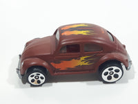 2001 Hot Wheels 1953-57 Volkswagen VW Bug Flat Brown Die Cast Toy Car Vehicle