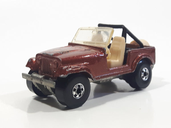 1983 Hot Wheels Jeep CJ-7 Brown Die Cast Toy Car Vehicle