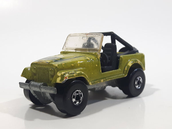 1990 Hot Wheels Automatic Color Racers Jeep CJ-7 Olive Green Die Cast Toy Car Vehicle