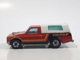 Vintage 1982 Hot Wheels Hi Rakers Dodge D-50 Pickup Truck Red with White Canopy Die Cast Toy Car Vehicle