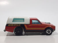 Vintage 1982 Hot Wheels Hi Rakers Dodge D-50 Pickup Truck Red with White Canopy Die Cast Toy Car Vehicle