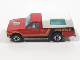 Vintage 1982 Hot Wheels Hi Rakers Dodge D-50 Pickup Truck Red with White Canopy Die Cast Toy Car Vehicle