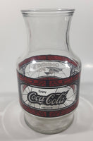 Vintage 1970s Godfather's Pizza Coca-Cola Coke Soda Pop Red Black Stained Glass Style Carafe Juice Decanter