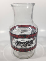 Vintage 1970s Godfather's Pizza Coca-Cola Coke Soda Pop Red Black Stained Glass Style Carafe Juice Decanter