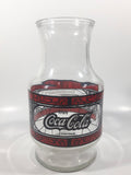 Vintage 1970s Godfather's Pizza Coca-Cola Coke Soda Pop Red Black Stained Glass Style Carafe Juice Decanter