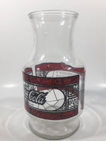 Vintage 1970s Godfather's Pizza Coca-Cola Coke Soda Pop Red Black Stained Glass Style Carafe Juice Decanter