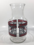 Vintage 1970s Godfather's Pizza Coca-Cola Coke Soda Pop Red Black Stained Glass Style Carafe Juice Decanter