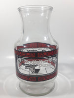 Vintage 1970s Godfather's Pizza Coca-Cola Coke Soda Pop Red Black Stained Glass Style Carafe Juice Decanter