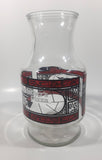 Vintage 1970s Godfather's Pizza Coca-Cola Coke Soda Pop Red Black Stained Glass Style Carafe Juice Decanter