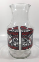 Vintage 1970s Godfather's Pizza Coca-Cola Coke Soda Pop Red Black Stained Glass Style Carafe Juice Decanter