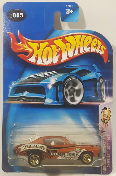 2003 Hot Wheels Carbonated Cruisers 1970 Chevelle SS Riehlman's Root Beer Metallic Cooper Brown Die Cast Toy Muscle Car Vehicle New in Package