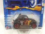 2002 Hot Wheels Baja Bug Volkswagen VW Beetle Matte Black w/ Flames Die Cast Toy Car Vehicle New in Package