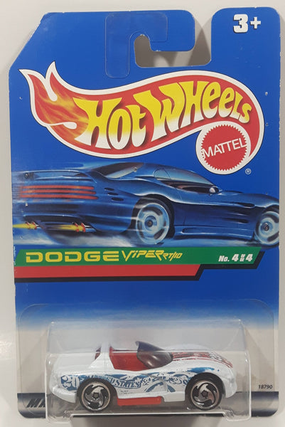 1998 Hot Wheels Dodge Viper RT/10 White Die Cast Toy Car Vehicle New in Package