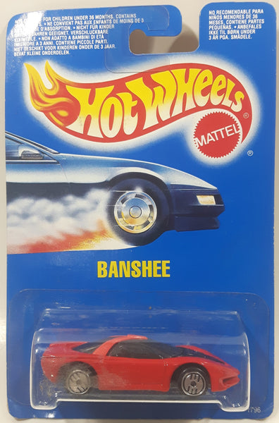 1990 Hot Wheels Banshee Red Die Cast Toy Car Vehicle New in Package