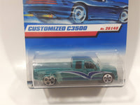 1998 Hot Wheels First Editions Customized C3500 Metallic Aqua Die Cast Toy Car Vehicle New in Package