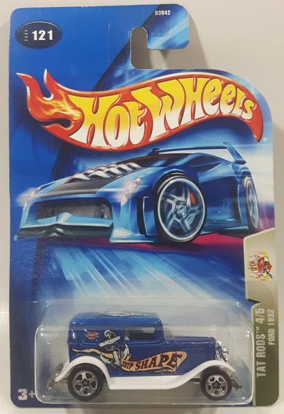 2004 Hot Wheels Tat Rods 1932 Ford Blue Die Cast Toy Car Vehicle New in Package