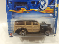 2002 Hot Wheels '40s Woodie Black Die Cast Toy Car Vehicle New in Package