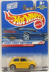 2000 Hot Wheels First Editions Mini Cooper Yellow with Checkered Roof Die Cast Toy Car Vehicle New in Package