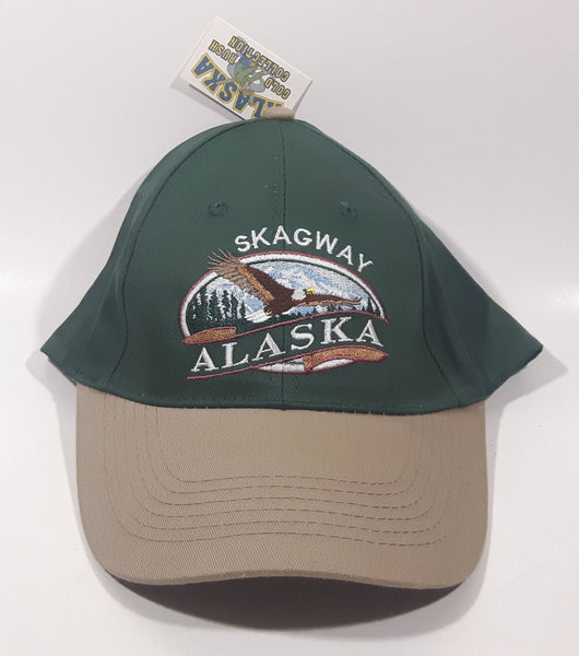 Alaska Gold Rush Collection Skagway, Alaska Green with Beige Brim Snap Back Adjustable Size Baseball Cap Hat New with Tags