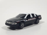 Yat Ming No. 840 Ford Crown Victoria Police Black and White Die Cast Toy Car Vehicle Missing Roof Lights