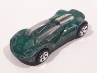 1999 Hot Wheels Double Cross Metalflake Dark Green Die Cast Toy Car Vehicle McDonald's Happy Meal 9/16