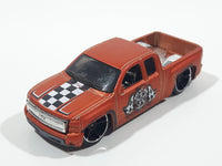 2010 Hot Wheels HW Garage Chevy Silverado Truck Satin Copper Die Cast Toy Car Vehicle Missing Bike