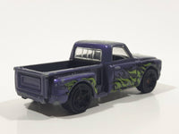 2018 Hot Wheels HW Flames Custom '69 Chevy Pickup Truck Purple Die Cast Toy Car Vehicle