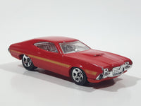 2011 Hot Wheels '72 Ford Gran Torino Sport Red Die Cast Toy Muscle Car Vehicle