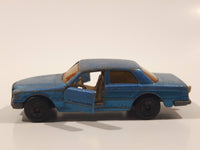 Vintage 1979 Lesney Matchbox Superfast No. 56 Mercedes 450 SEL Blue Die Cast Toy Car Vehicle with Opening Doors Busted Windshield