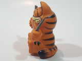 Vintage 1978 1981 United Features Syndicate Garfield Ready To Eat Holding Fork and Knife 2 1/4" Tall PVC Toy Figure Made in Hong Kong