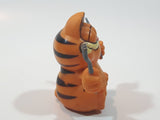 Vintage 1978 1981 United Features Syndicate Garfield Ready To Eat Holding Fork and Knife 2 1/4" Tall PVC Toy Figure Made in Hong Kong