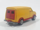 Vintage Majorette No. 279 / 234 Fourgon Van Yellow Red 1/65 Scale Die Cast Toy Car Vehicle Made in France with Opening Rear Doors