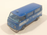 Vintage Majorette No. 244 Fourgon VW Police Van Blue 1/60 Scale Die Cast Toy Vehicle with Opening Rear Hatch Made in France