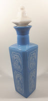 Vintage 1965 Jim Beam Whisky Blue Milk Glass Style 12 1/2" Tall Decanter Bottle