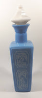 Vintage 1965 Jim Beam Whisky Blue Milk Glass Style 12 1/2" Tall Decanter Bottle