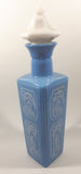 Vintage 1965 Jim Beam Whisky Blue Milk Glass Style 12 1/2" Tall Decanter Bottle