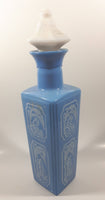 Vintage 1965 Jim Beam Whisky Blue Milk Glass Style 12 1/2" Tall Decanter Bottle