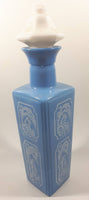 Vintage 1965 Jim Beam Whisky Blue Milk Glass Style 12 1/2" Tall Decanter Bottle