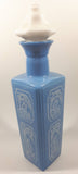 Vintage 1965 Jim Beam Whisky Blue Milk Glass Style 12 1/2" Tall Decanter Bottle