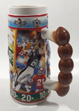 1997 Ceramarte Brazil Budweiser Sports Action Series Touchdown! 8" Tall Embossed Beer Stein Mug Cup with Football Handle