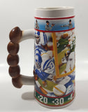 1997 Ceramarte Brazil Budweiser Sports Action Series Touchdown! 8" Tall Embossed Beer Stein Mug Cup with Football Handle