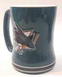 2017 Boelter Brand San Jose Sharks NHL Ice Hockey Team 4 1/2" Tall Embossed Ceramic Coffee Mug Cup