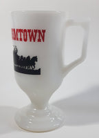 Vintage Boomtown Casino and R.V. Park Reno Nevada 5 1/2" Tall Pedestal Milk Glass Mug Cup