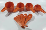 Vintage Tupperware Orange Measure Cups and Spoons Set