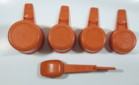 Vintage Tupperware Orange Measure Cups and Spoons Set