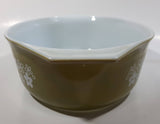 Vintage Pyrex 045 Olive Green White Spring Blossom Crazy Daisy Floral Pattern 2 1/2 Qt Casserole Dish Made in U.S.A. No Lid
