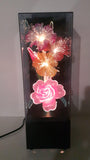 Vintage Fiber Optics Windup Musical Box Fiber Optics Flower Light 14 1/2" Tall