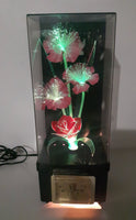 Vintage Fiber Optics Flower Light and Clock 14 1/2" Tall