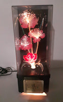 Vintage Fiber Optics Flower Light and Clock 14 1/2" Tall